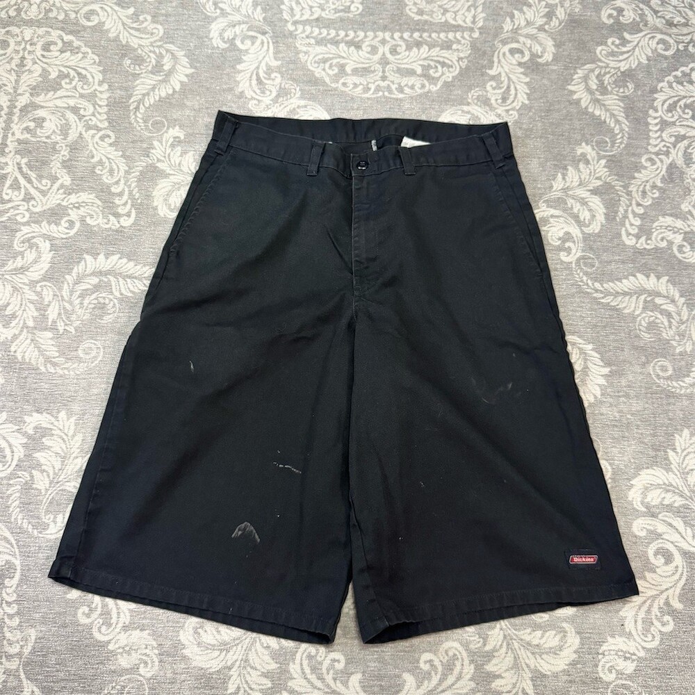 Dickies Work Shorts Mens Size 32 Black Relaxed Fit Cargo Multi-Pocket